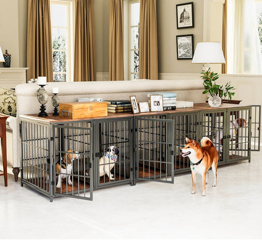 Premium XL Dog Crate Furniture: Unlimited TV Entertainment Center with Removable Divider
