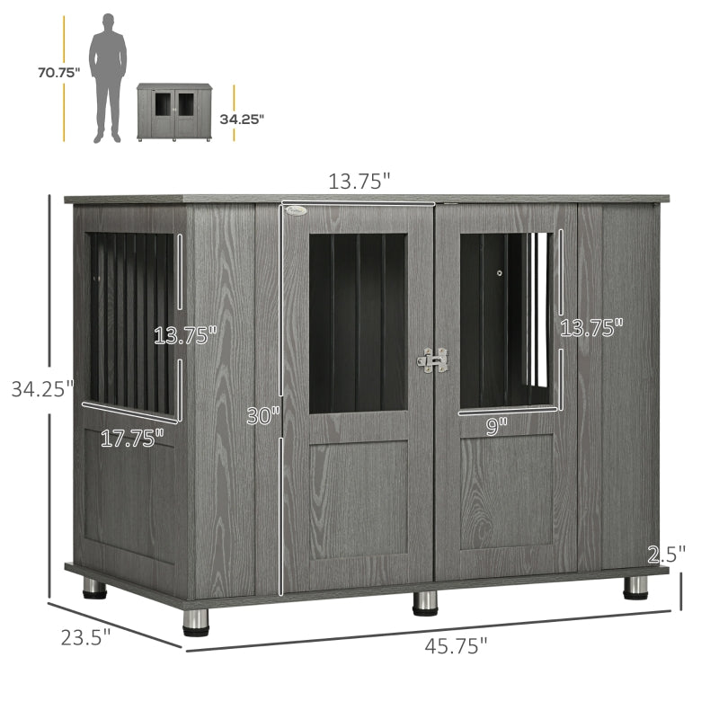 Contemporary Convenience: Dog Kennel in Extra Large Size - Wooden Dog Crate Furniture