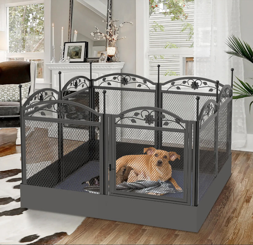 Secure and Stylish: Heavy Duty Dog Whelping Box Fence with Waterproof Pad