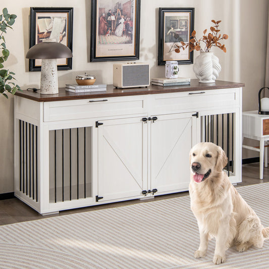 Double Dog Crate Furniture For Large Dogs