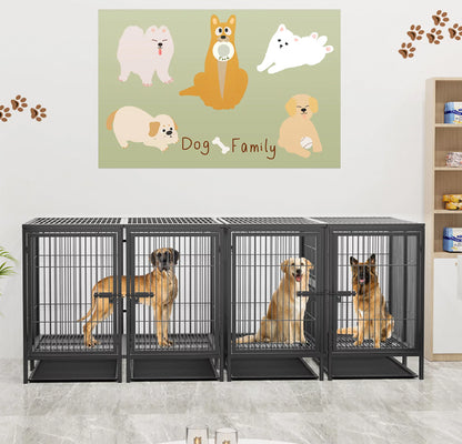 Double the Convenience: Heavy Duty Metal Dog Crate with Dual Doors, Divider & Tray