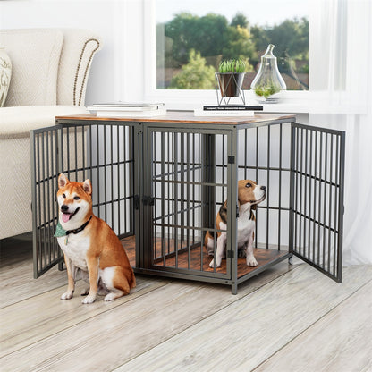 Premium Indoor Dog Crate: Heavy-Duty Kennels for Super Sturdy Comfort with Divider and Anti-Chew Design