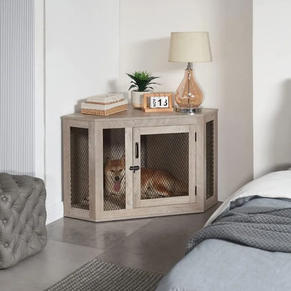 Furniture Corner Dog Crate with Cushion