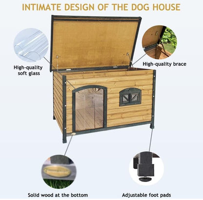 Spacious Comfort: Large Dog Crate with Wood Finish