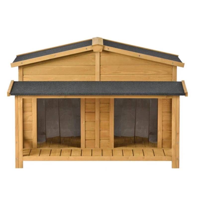 Ultimate Shelter: Large Wooden Dog House with Porch and Dual Doors