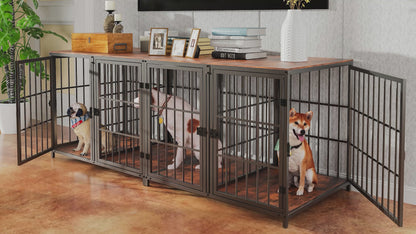 Premium Indoor Dog Crate: Heavy-Duty Kennels for Super Sturdy Comfort with Divider and Anti-Chew Design