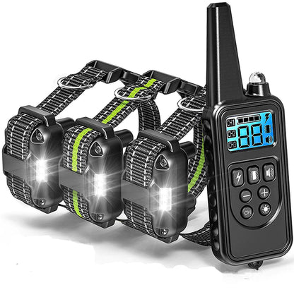800m Electric Dog Training Collar with LCD Display Pet Remote Control Waterproof Rechargeable Collars for Shock Vibration Sound