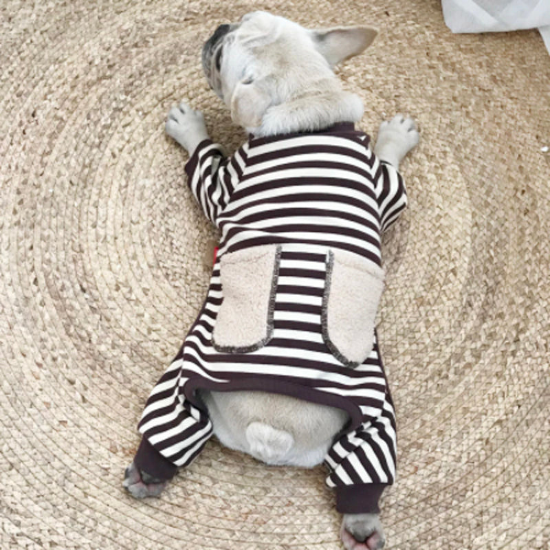 Fashion Striped Dog and Owner Matching Clothes
