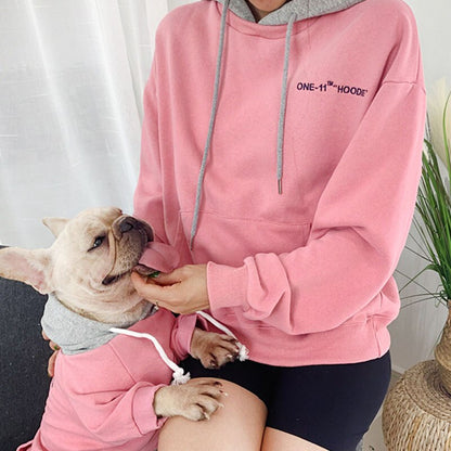 Classic Unisex Contrast Color Cotton Hoodie - Pet&Owner Matching Sizes