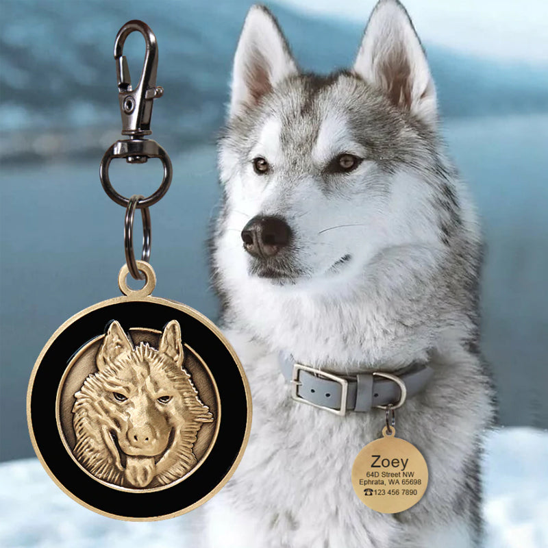 Engraved/Personalized Dog ID Tags With Dog Breeds Design