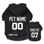 Custom Classic Cotton Dog Hoodie with Personalized Name + Number