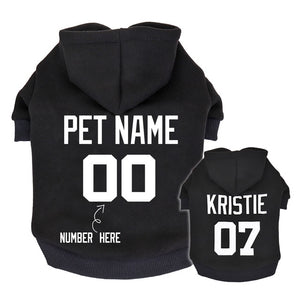 Custom Classic Cotton Dog Hoodie with Personalized Name + Number