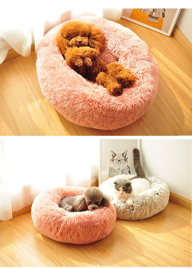 Ultimate Soft & Fluffy Pet Sleeping Cushion Plush Donut Bed - 22 Colors!