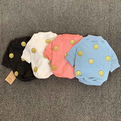Solid Color Smiley Face Sweatshirt - Pet&Owner Matching Sizes