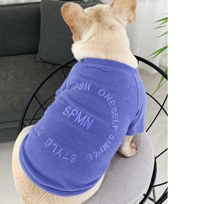 REFRESH Embroidered Letters Macaroon Color Sweatshirt - Pet&Owner Matching Outfit