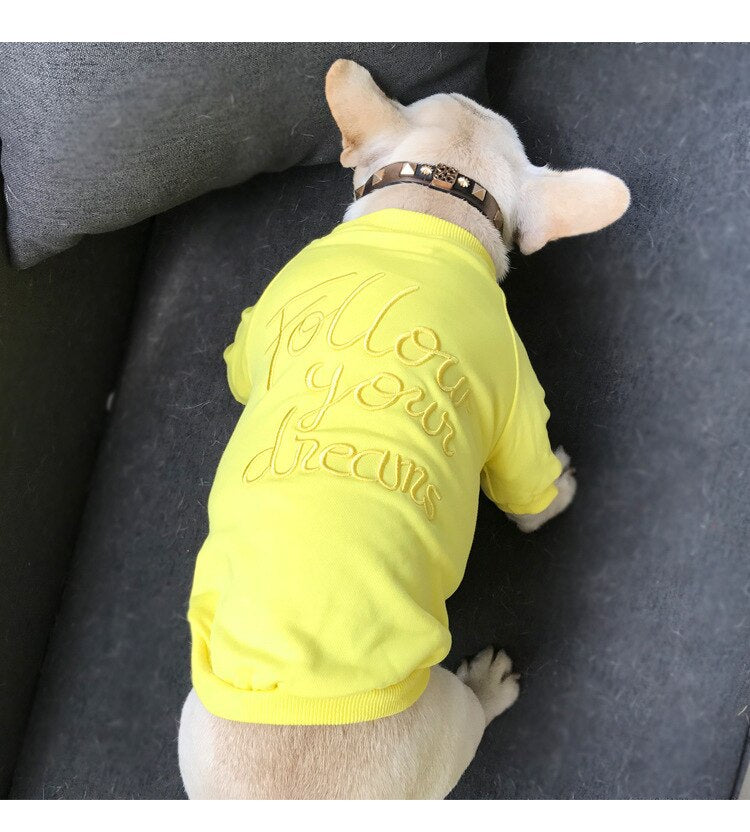 FOLLOW YOUR DREAMS Embroidered Macaroon Color Sweatshirt - Pet&Owner Matching Sizes