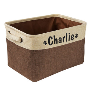 Personalized Dog Toy Foldable Basket With Print Name