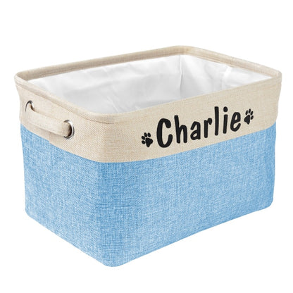 Personalized Dog Toy Foldable Basket With Print Name