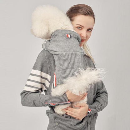 Matching Furry Besties & Owner Sweater Warm Gray Sweater