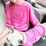 FOLLOW YOUR DREAMS Embroidered Macaroon Color Sweatshirt - Pet&Owner Matching Sizes